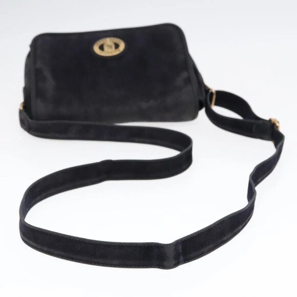 Burberrys Nova Check Shoulder Bag Canvas Navy Gold Auth 92324 - Picture 8 of 16